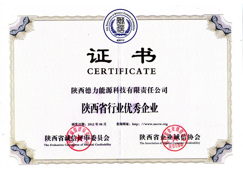 陜西省行業(yè)優(yōu)秀企業(yè)