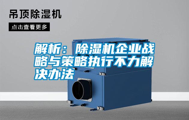 解析:除濕機(jī)企業(yè)戰(zhàn)略與策略執(zhí)行不力解決辦法