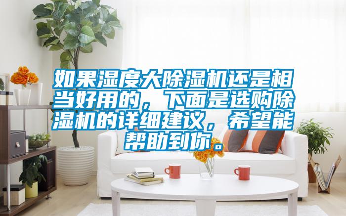如果濕度大除濕機還是相當(dāng)好用的，下面是選購除濕機的詳細(xì)建議<div   id=
